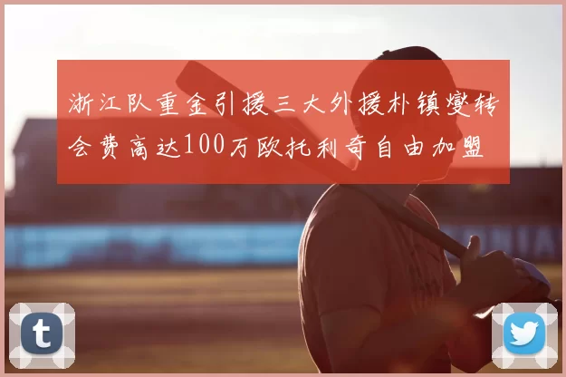 浙江队重金引援三大外援朴镇燮转会费高达100万欧托利奇自由加盟