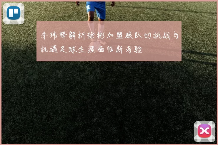 李玮锋解析徐彬加盟狼队的挑战与机遇足球生涯面临新考验